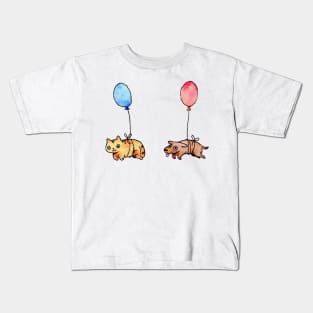 Cat and Dog Balloon Kids T-Shirt